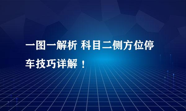 一图一解析 科目二侧方位停车技巧详解 ！