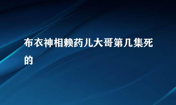 布衣神相赖药儿大哥第几集死的