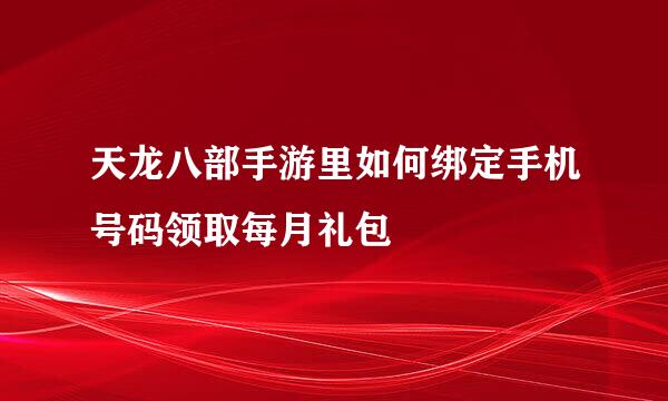 天龙八部手游里如何绑定手机号码领取每月礼包