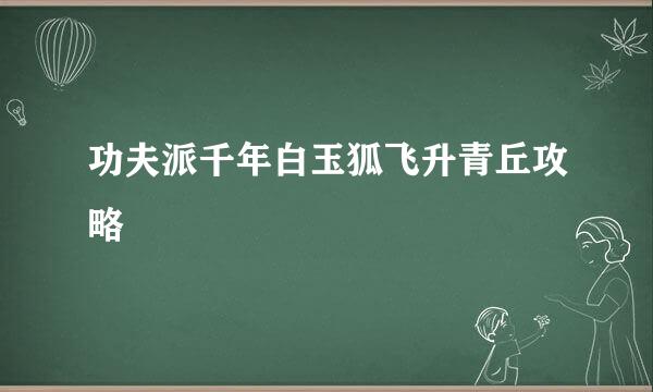 功夫派千年白玉狐飞升青丘攻略