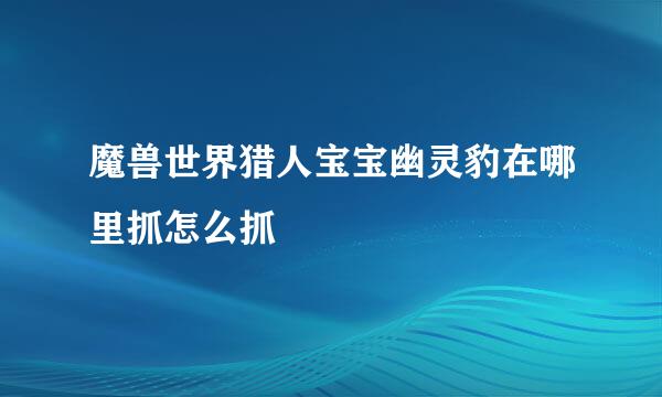 魔兽世界猎人宝宝幽灵豹在哪里抓怎么抓