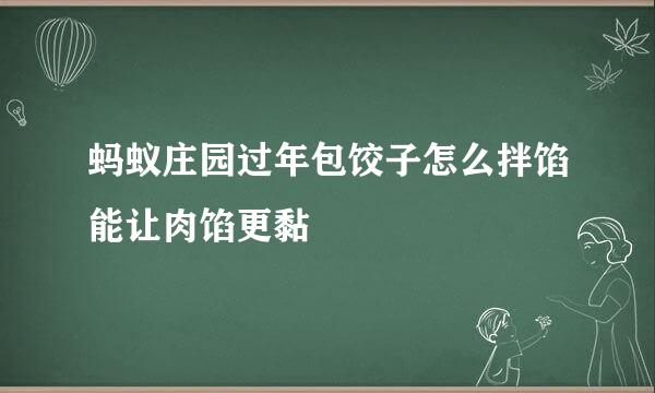 蚂蚁庄园过年包饺子怎么拌馅能让肉馅更黏