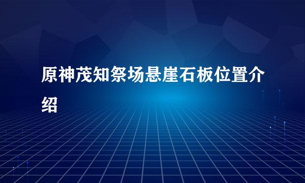 原神茂知祭场悬崖石板位置介绍