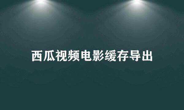 西瓜视频电影缓存导出