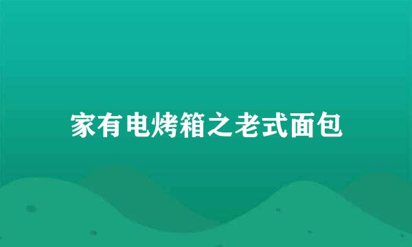 家有电烤箱之老式面包