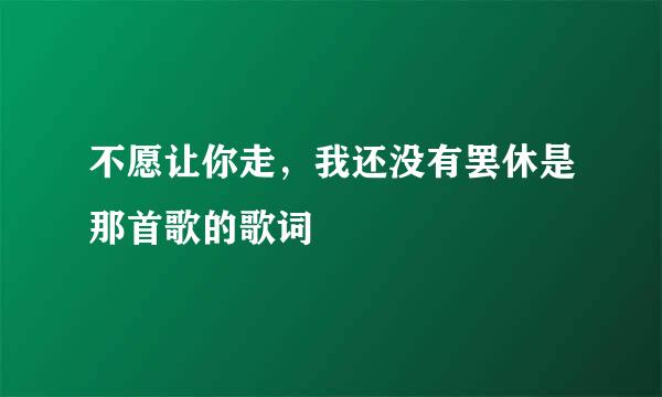 不愿让你走，我还没有罢休是那首歌的歌词