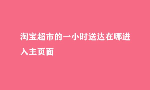 淘宝超市的一小时送达在哪进入主页面