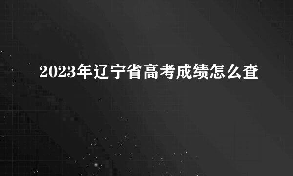 2023年辽宁省高考成绩怎么查