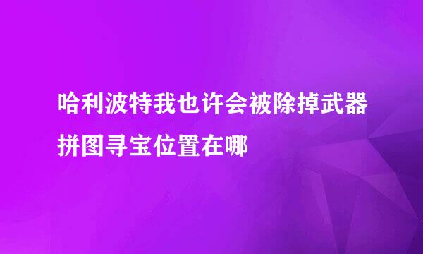 哈利波特我也许会被除掉武器拼图寻宝位置在哪