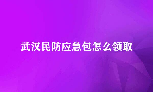 武汉民防应急包怎么领取