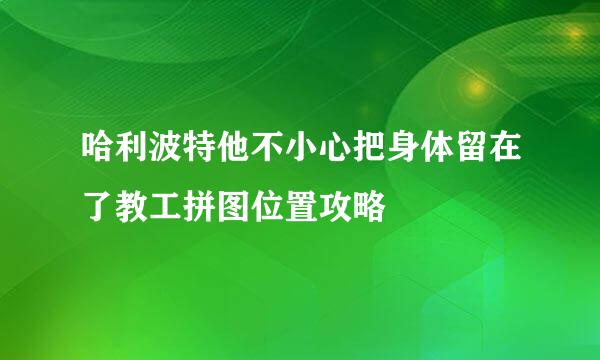 哈利波特他不小心把身体留在了教工拼图位置攻略